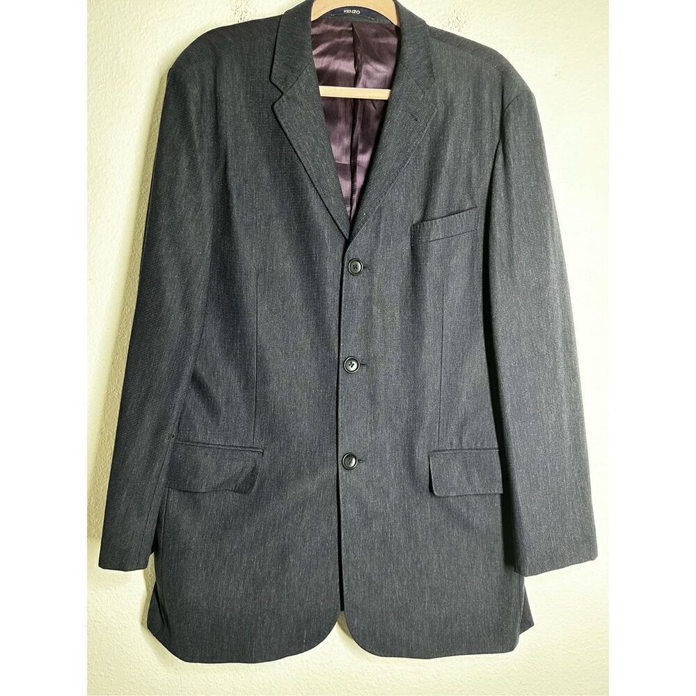 Kenzo Wool Blend Men’s Blazer Gray-Blue Made in Italy Size 48 See Description